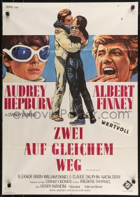 9d0204 TWO FOR THE ROAD German 1967 different art of Audrey Hepburn & Albert Finney, Stanley Donen!