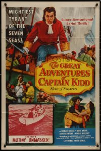 9d0683 GREAT ADVENTURES OF CAPTAIN KIDD chapter 8 1sh 1953 serial action, Captured by Captain Kidd!
