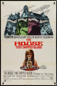 9d0722 HOUSE THAT DRIPPED BLOOD 1sh 1971 Christopher Lee, Vampires! Voodoo! Vixens!