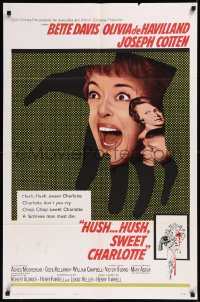 9d0729 HUSH...HUSH, SWEET CHARLOTTE 1sh 1965 Bette Davis, Olivia de Havilland, Robert Aldrich!