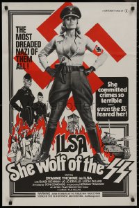9d0734 ILSA SHE WOLF OF THE SS 23x35 1sh 1974 Dyanne Thorne, Nazi so terrible even the SS feared her