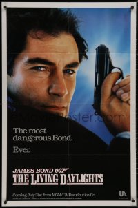 9d0760 LIVING DAYLIGHTS teaser 1sh 1987 Timothy Dalton as the most dangerous James Bond ever!