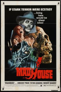 9d0768 MADHOUSE 1sh 1974 Price, Cushing, if terror was ecstasy, living here would be sheer bliss!