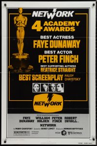 9d0804 NETWORK awards 1sh 1976 written by Paddy Cheyefsky, William Holden, Sidney Lumet classic!