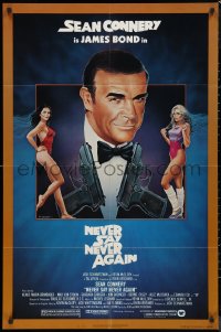 9d0805 NEVER SAY NEVER AGAIN 1sh 1983 art of Sean Connery as James Bond 007 by Obrero!