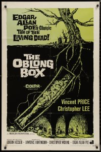 9d0813 OBLONG BOX int'l 1sh 1969 Edgar Allan Poe's tale of living dead, cool horror art!