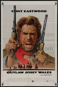 9d0825 OUTLAW JOSEY WALES NSS style 1sh 1976 Clint Eastwood is an army of one, Anderson art!