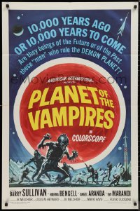 9d0831 PLANET OF THE VAMPIRES 1sh 1965 Mario Bava, beings of the future who rule demon planet!