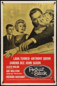 9d0836 PORTRAIT IN BLACK 1sh 1960 Lana Turner, Anthony Quinn, Sandra Dee, John Saxon