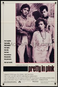 9d0839 PRETTY IN PINK 1sh 1986 great portrait of Molly Ringwald, Andrew McCarthy & Jon Cryer!