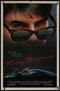 9d0861 RISKY BUSINESS 1sh 1983 classic c/u art of Tom Cruise in cool shades by Drew Struzan!