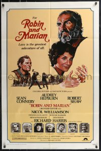 9d0863 ROBIN & MARIAN 1sh 1976 Sheriff Robert Shaw, Sean Connery & Audrey Hepburn by Drew Struzan!