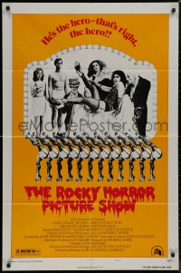 9d0864 ROCKY HORROR PICTURE SHOW style B 1sh 1975 Tim Curry is the hero, wacky cast portrait!