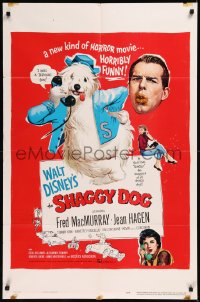9d0887 SHAGGY DOG 1sh 1959 Disney, Fred MacMurray in a horribly funny movie!
