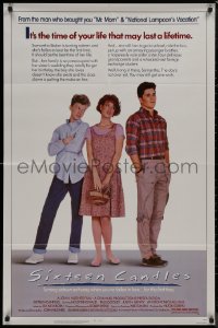 9d0890 SIXTEEN CANDLES 1sh 1984 Molly Ringwald, Anthony Michael Hall, directed by John Hughes!