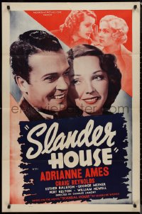 9d0893 SLANDER HOUSE 1sh 1938 Adrianne Ames, Craig Reynolds, Esther Ralston!