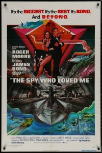9d0898 SPY WHO LOVED ME 1sh 1977 great art of Roger Moore as James Bond by Bob Peak!