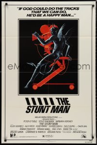 9d0909 STUNT MAN 1sh 1980 Peter O'Toole, cool different artwork of demon working movie camera!