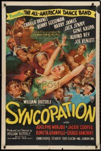 9d0912 SYNCOPATION 1sh 1942 Big Band all-stars musical, Benny Goodman, Harry James & more!