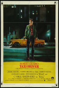 9d0915 TAXI DRIVER 1sh 1976 classic Peellaert art of Robert De Niro, directed by Martin Scorsese!