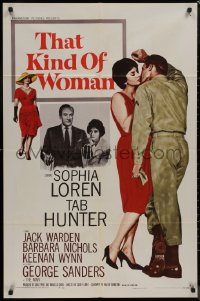 9d0925 THAT KIND OF WOMAN 1sh 1959 sexy Sophia Loren, Tab Hunter & George Sanders, Sidney Lumet!