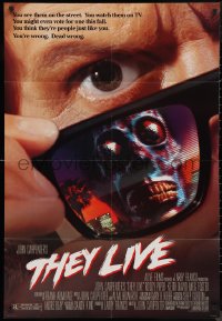 9d0928 THEY LIVE 1sh 1988 Rowdy Roddy Piper, John Carpenter, he's all out of bubblegum!