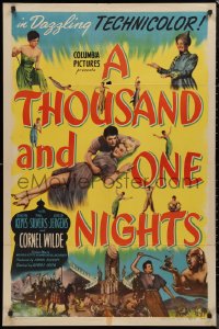 9d0931 THOUSAND & ONE NIGHTS 1sh 1945 Evelyn Keyes, Cornel Wilde, Rex Ingram as the Genie!