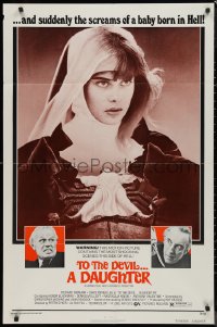 9d0937 TO THE DEVIL A DAUGHTER 1sh 1976 Widmark, Christopher Lee, Nastassja Kinski, white style!