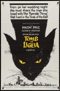 9d0940 TOMB OF LIGEIA 1sh 1965 Vincent Price, Roger Corman, Edgar Allan Poe, cool cat artwork!