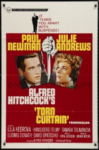 9d0941 TORN CURTAIN 1sh 1966 Paul Newman, Julie Andrews, Hitchcock tears you apart w/suspense!
