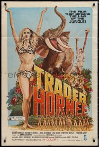 9d0945 TRADER HORNEE 1sh 1970 the film that breaks the law of the jungle, sexiest artwork!