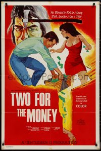 9d0955 TWO FOR THE MONEY 1sh 1972 he wanted to roll in money with another man's wife!
