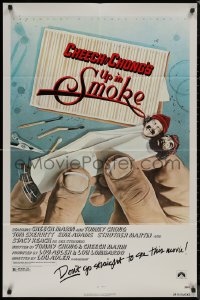 9d0957 UP IN SMOKE recalled 1sh 1978 Cheech & Chong marijuana drug classic, original tagline!
