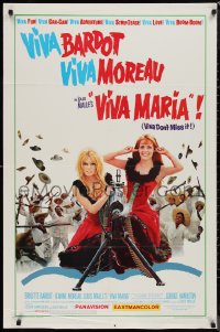 9d0971 VIVA MARIA 1sh 1966 Louis Malle, sexy Brigitte Bardot & Jeanne Moreau, different!