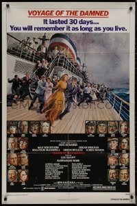 9d0974 VOYAGE OF THE DAMNED 1sh 1976 Faye Dunaway, Max Von Sydow, Richard Amsel art of cast!