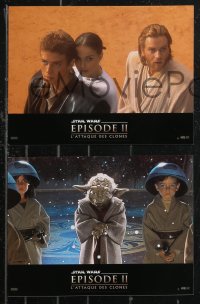 9d0066 ATTACK OF THE CLONES 8 French LCs 2002 Star Wars, Christensen & Natalie Portman!