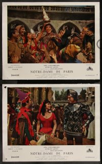 9d0080 HUNCHBACK OF NOTRE DAME 7 French LCs 1957 Anthony Quinn as Quasimodo, sexy Gina Lollobrigida!