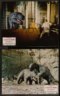 9d0090 VALLEY OF GWANGI 5 French LCs 1969 Ray Harryhausen, great images of cowboys vs dinosaurs!