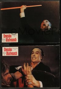 9d0122 SCARS OF DRACULA 8 German LCs R1970s full-bleed images of Christopher Lee, Hammer horror!