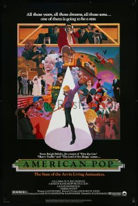 9f0699 AMERICAN POP 1sh 1981 cool rock & roll art by Wilson McClean & Ralph Bakshi!