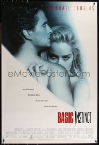 9f0722 BASIC INSTINCT 1sh 1992 Paul Verhoeven directed, Michael Douglas & sexy Sharon Stone!