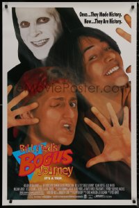 9f0737 BILL & TED'S BOGUS JOURNEY 1sh 1991 Keanu Reeves & Alex Winter, Grim Reaper, they're history!