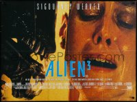 9f0471 ALIEN 3 British quad 1992 completely different close-up of Sigourney Weaver & alien!