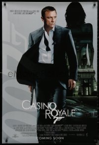 9f0764 CASINO ROYALE int'l advance DS 1sh 2006 Craig as James Bond, Aston Martin & sexy silhouette!