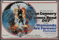 9f0129 DIAMONDS ARE FOREVER 28x40 English commercial poster 1980s poster art of Bond w/sexy ladies!