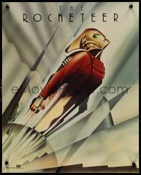 9f0143 ROCKETEER 16x20 commercial poster 1991 Disney, Mattos deco art of him soaring into sky!