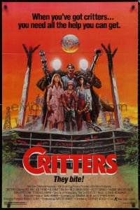 9f0779 CRITTERS 1sh 1986 great completely different art of cast & monsters by Ken Barr!