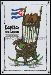 9f0564 CAYITA: UNA LEYENDA Cuban R1990s Luis Felipe Bernaza, Bachs silkscreen art of rocking chair!