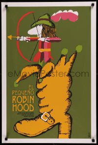 9f0601 ROBIN HOOD JUNIOR Cuban R1990s wacky Eduardo Munoz Bachs silkscreen art of archer and boot!