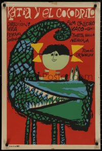 9f0579 KATIA & THE CROCODILE Cuban 1968 Plivora-Simkova's Kata a krokodyl, silkscreen art by Bachs!